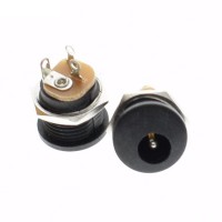 Dc-022 5.5mm 2.1mm Dc Power Jack Socket 3 Pin Female Panel Mount Connector With Hex Nuts